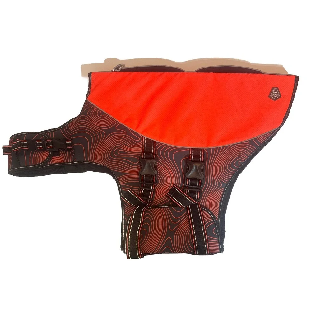 Arcadia Trail Dog High Visibility‎ Flotation Life Jacket Swim Aid Size XXL Coral